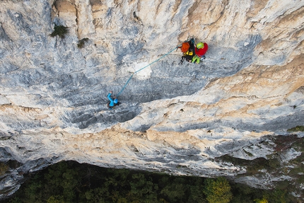 Monte Spitz arrampicata, Luce la sera, Alessio Roverato, Angela Carraro - Alessio Roverato e Angela Carraro su Luce la sera sul Monte Spitz