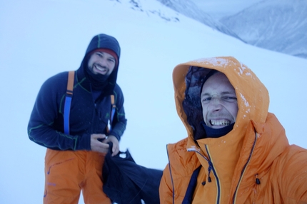 Sagwand, Valsertal, Austria, Martin Feistl, Sven Brand - Martin Feistl and Sven Brand climbing 24 hours of freedom on the north face of Sagwand, Valsertal, Austria (11/2020)