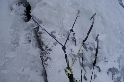 Sagwand, Valsertal, Austria, Martin Feistl, Sven Brand - Martin Feistl and Sven Brand climbing 24 hours of freedom on the north face of Sagwand, Valsertal, Austria (11/2020)