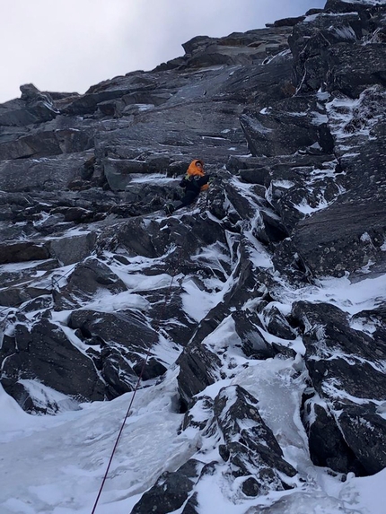 Sagwand, Valsertal, Austria, Martin Feistl, Sven Brand - Martin Feistl e Sven Brand su 24 hours of freedom sulla nord di Sagwand, Valsertal, Austria (11/2020)