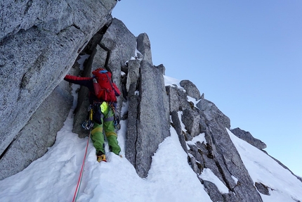 Monte Nero di Presanella, Cleanica del Misto, Matteo Faletti, Matteo Pavana - Matteo Faletti durante l'apertura di Cleanica del Misto al Monte Nero di Presanella, salita il 21/11/2020 insieme a Matteo Pavana