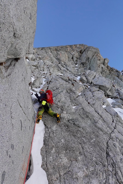 Monte Nero di Presanella, Cleanica del Misto, Matteo Faletti, Matteo Pavana - Matteo Faletti durante l'apertura di Cleanica del Misto al Monte Nero di Presanella, salita il 21/11/2020 insieme a Matteo Pavana