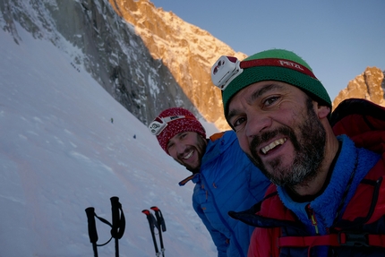 Monte Nero di Presanella, Cleanica del Misto, Matteo Faletti, Matteo Pavana - Matteo Pavana e Matteo Faletti durante l'apertura di Cleanica del Misto al Monte Nero di Presanella, salita il 21/11/2020