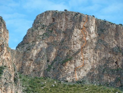 New route on  Pizzo Castelluzzo, San Vito Lo Capo, Sicily