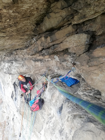 Rupe di Santa Massenza, Valle del Sarca, Luca Giupponi, Markus Aufderklamm - Io Penso Positivo, Rupe di Santa Massenza, Valle del Sarca: Markus Aufderklamm, quinto tiro