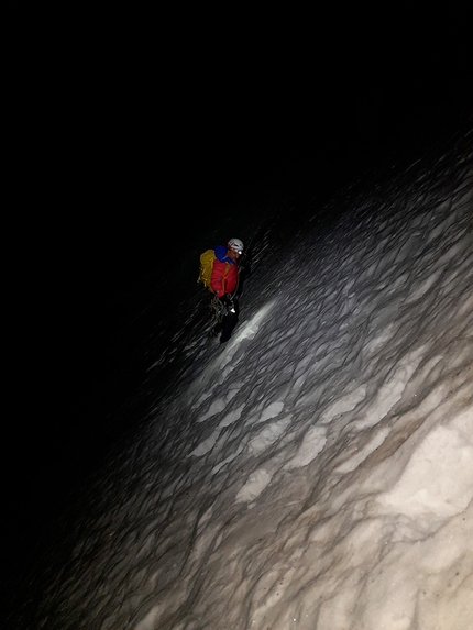 Valle dell’Orco, Gran Couloir della Levannetta, Levannetta, Valle Orco, Giancarlo Maritano, Umberto Bado - Gran Couloir della Levannetta in Valle dell’Orco (Umberto Bado, Giancarlo Maritano 29/10/2020)