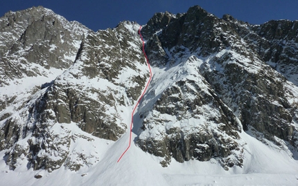 Col du Brouillard, first descent of SW Couloir