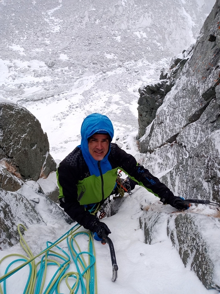 Rocce Russelle, Pian della Mussa, Giancarlo Maritano - Marco Salomone sulle strettoie di AlbaChiara alle Rocce Russelle, Pian della Mussa