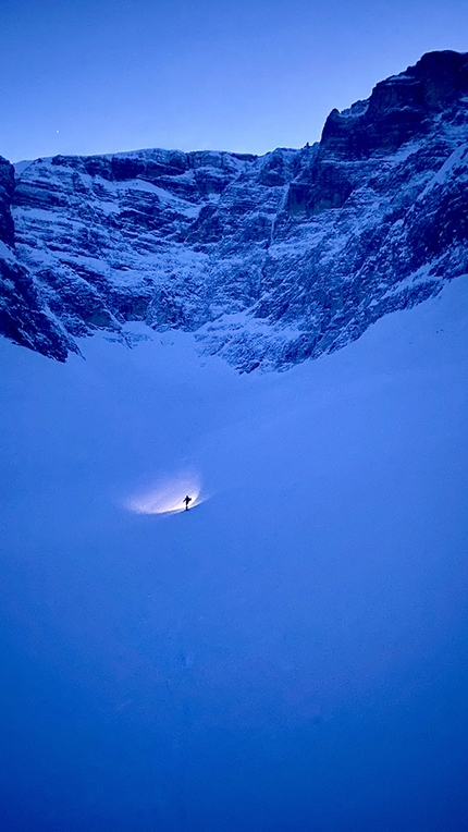 Phoenix, Monte Popera, Dolomites, Simon Gietl, Andrea Oberbacher - Establishing Phoenix on Monte Popera in the Sexten Dolomites (Simon Gietl, Andrea Oberbacher 27/12/2020)