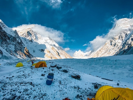 K2, Tamara Lunger - K2 seen from Base Camp, January 2021