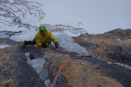 Space Shuttle, Rodelheilspitze, Dolomites - Making the first ascent of Space Shuttle on Rodelheilspitze in the Dolomites (Markus Huber, Peter Zischg, Igor Griesmair)