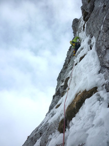 Nuove salite invernali in Alpago per Barry Bona e Peter Moser