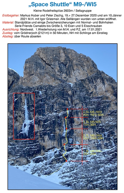 Space Shuttle, Sass dla Lùesa, Dolomiti, Markus Huber, Peter Zischg - Space Shuttle al Sass dla Lùesa, Dolomiti (Markus Huber, Peter Zischg, Igor Griesmair)