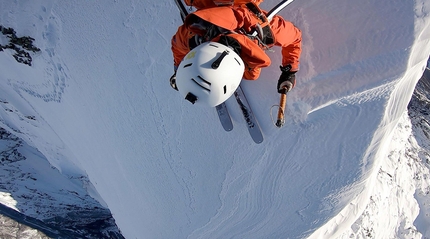 North Face of Chaperon first ski descent by Paul Bonhomme, Xavier Cailhol