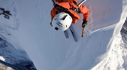 Chaperon parete nord prima discesa con gli sci di Paul Bonhomme e Xavier Cailhol