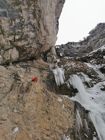 Croda Bagnata, Höhlensteintal, Dolomites, Manuel Baumgartner, Martin Baumgartner - Surprise at Nasswand, Höhlensteintal, Dolomites (Manuel Baumgartner, Martin Baumgartner 12/01/2021)