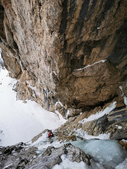 Croda Bagnata, Valle di Landro, Dolomiti, Manuel Baumgartner, Martin Baumgartner - Sorpresa alla Croda Bagnata, Valle di Landro, Dolomiti (Manuel Baumgartner, Martin Baumgartner 12/01/2021)