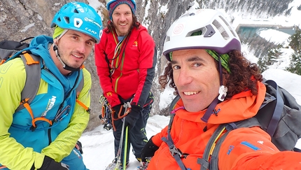 Val Pramper, Dolomiti di Zoldo, Santiago Padrós, Alessandro Baù, Diego Toigo - Alessandro Baù, Diego Toigo e Santiago Padrós su Trip from the Sea in Val Pramper, Dolomiti di Zoldo