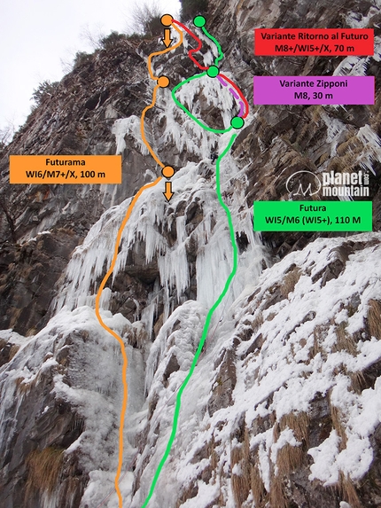 Val Daone, cascate di ghiaccio  - Valle di Daone settore Futura