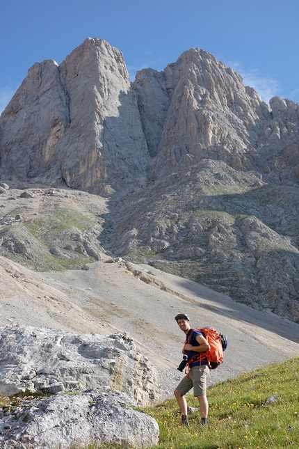 DoloMitiche 2020, Alessandro Beber - Matteo Pavana in salita verso la Torre del Formenton, Marmolada