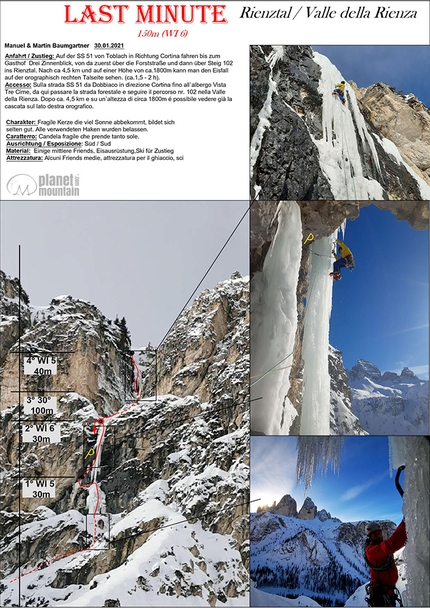 Val Rienza, Tre Cime di Lavaredo, Dolomiti, Manuel Baumgartner, Martin Baumgartner - Last Minute, Val Rienza, Dolomiti (Manuel & Martin Baumgartner 30/01/2021)