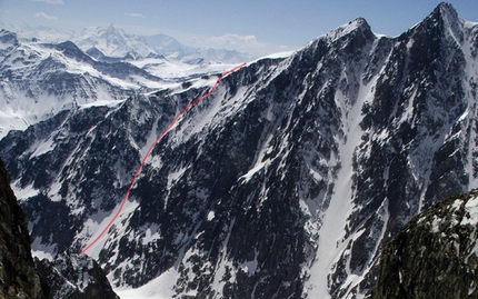 Discesa del Petit Mont Blanc versante est-nord-est