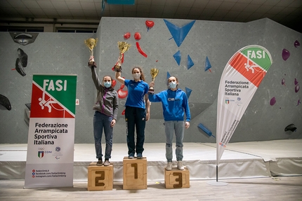 Coppa Italia Boulder 2021 - 2. Camilla Moroni 1. Giorgia Tesio 3. Irina Daziano a Cuneo, Coppa Italia Boulder 2021