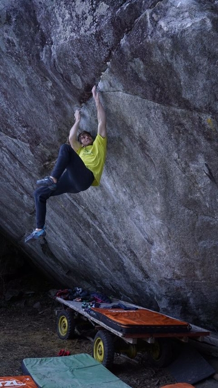 Nils Favre climbs Off the Wagon 8B+ in Val Bavona, Switzerland