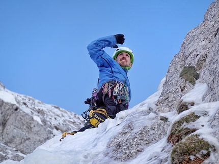 Cimon di Palantina, Alpago, Matteo Pilon, Florian Faessler, Rostyslav Shevchenko - Matteo Pilon, L'insostenibile leggerezza dell’essere sulla parete nord di Cimon di Palantina in Alpago