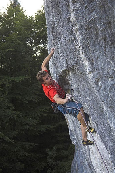 Bohinjska Bela, Slovenia - Matej Sova on Privid 8c+ at Bohinjska Bela, Slovenia