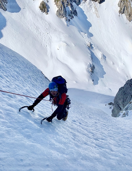 Pizzo Deta, Dolce Ricordo, Giovanni Maria Cianfarani, Massimiliano Facco, Luca Gasparini - Durante l'apertura di Dolce Ricordo al Pizzo Deta nell'Appennino Centrale (Giovanni Maria Cianfarani, Massimiliano Facco, Luca Gasparini 03/03/2021)