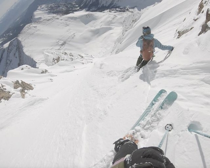 Mount Nelson, Canada, Christina Lustenberger, Ian McIntosh - Ian McIntosh & Christina Lustenberger making the first ski descent of Mount Nelson in Canada on 04/03/2021