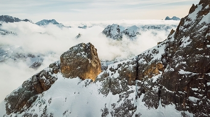 Monte Fop, Dolomiti, Alberto Ronchi, Patrik De Michiel, Linea Chasing Aesthetics - Alberto Ronchi e Patrik De Michiel sulla parete nord del Monte Fop, Dolomiti