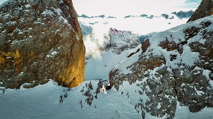Monte Fop, Dolomiti, Alberto Ronchi, Patrik De Michiel, Linea Chasing Aesthetics - Alberto Ronchi e Patrik De Michiel sulla parete nord del Monte Fop, Dolomiti