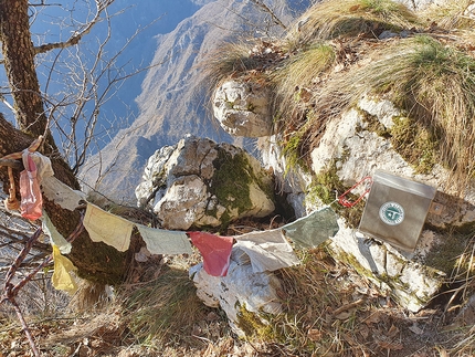 Monte Pubel, Valsugana, Francesco Leardi, Fausto Maragno - Durante l'apertura di Il mondo parallelo di Aki sulla parete dell’Edera al Monte Pubel in Valsugana