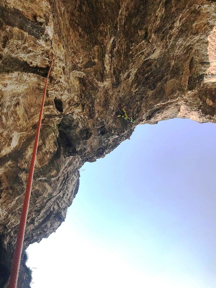 Bus del Quai, Uragano Dorato, Matteo Rivadossi - Matteo Rivadossi sullo sparone di L2 di Uragano Dorato al Bus del Quai