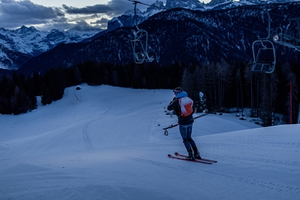 Martina Valmassoi - Martina Valmassoi setting the new female 24-hour uphill ski record on 21-22/03/2021