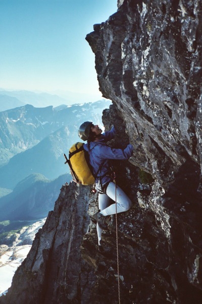 Colin Haley - Durante la prima salita di Southern Picket Range Traverse (Cascades), 18 anni.