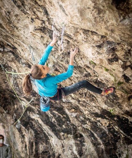 Laura Rogora sends Terapia d'urto 9a+ at Arco, Italy