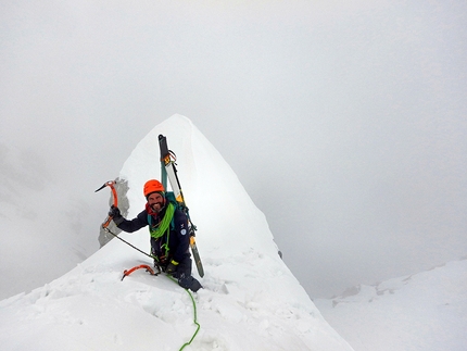 Cima Cercen, Presanella, Emanuele Andreozzi, Matteo Faletti - Sente omeni o giaghete?, parete nord di Cima Cercen (Emanuele Andreozzi, Matteo Faletti 27/03/2021)