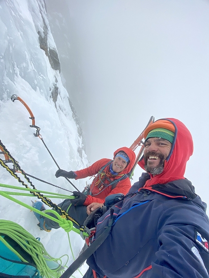 Cima Cercen, Presanella, Emanuele Andreozzi, Matteo Faletti - Sente omeni o giaghete?, parete nord di Cima Cercen (Emanuele Andreozzi, Matteo Faletti 27/03/2021)