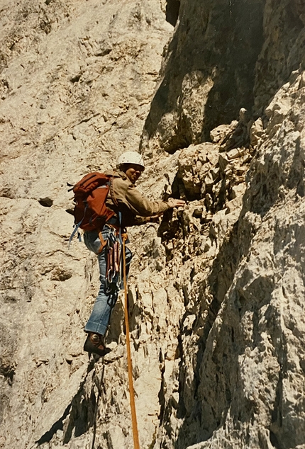 Chiaretta Ramorino - Chiaretta Ramorino sullo spigolo SSE al Corno Grande nel 1986