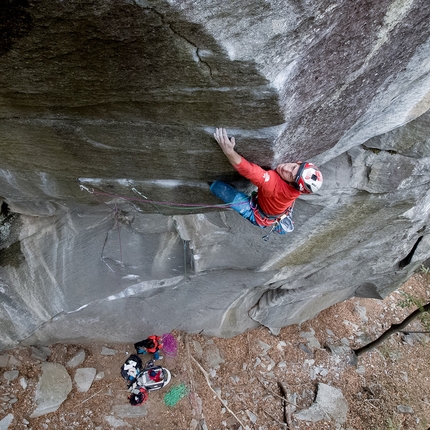 James Pearson, Cadarese, Tribe - James Pearson in October 2020 making the first repeat of Tribe at Cadarese, established in March 2019 by Jacopo Larcher