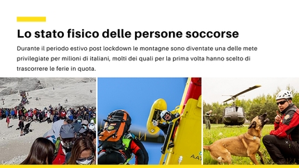 Corpo Nazionale Soccorso Alpino e Speleologico, CNSAS - I dati del Soccorso Alpino 2020: durante il periodo estivo post lockdown le montagne sono diventate una delle mete privilegiate per milioni di italiani, molti dei quali per la prima volta hanno scelto di trascorre le ferie in quota