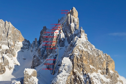 Cimon della Pala, Pale di San Martino, Dolomiti, Emanuele Andreozzi, Matteo Faletti - Elements of Life al Cimon della Pala, Pale di San Martino, Dolomiti, salita da Emanuele Andreozzi e Matteo Faletti.