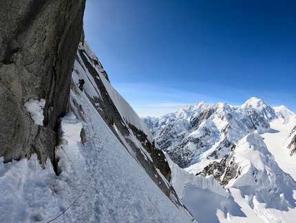 Mount Huntington, Alaska, Heart of Stone, Luka Lindič, Ines Papert - Making the first ascent of Heart of Stone on the West Face of Mount Huntington in Alaska (Luka Lindič, Ines Papert 26-27/04/2021)