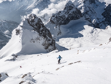 Civetta, Pelmo, Antelao, Tofana di Rozes, Dolomiti, Matteo Furlan, Giovanni Zaccaria. - Discesa dalla cima del Civetta