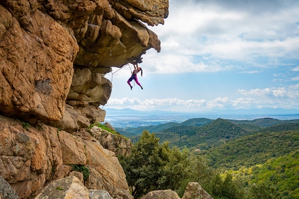 Jenny Fischer - Jenny Fischer climbing at Sette Fratelli, Sardina