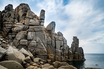 Jenny Fischer - Jenny Fischer in arrampicata a Capo Pecora, Sardegna