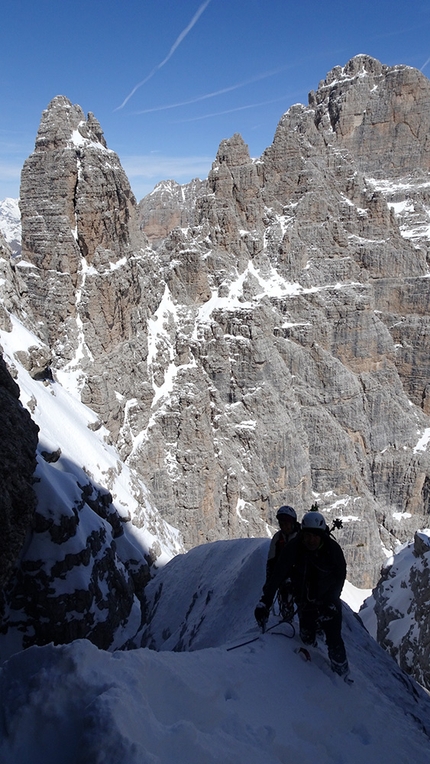 Cima Brenta Alta, Dolomiti di Brenta, Gola Nord-Est, Francesco Salvaterra, Piero Onorati, Manuela Farina - Gola Nord-Est alla Cima Brenta Alta: 